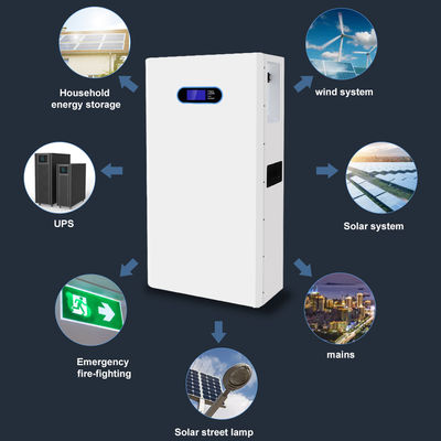 48V 100ah 200ah Litio Montaggio a parete LiFePo4 Batteria 5kw 10kw Sistema di energia solare