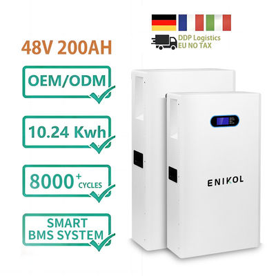 Batteria solare Lifepo4 montata a parete 10kwh 48V 200ah incorporata in BMS