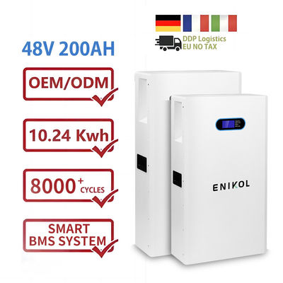 Lifepo4 48v 200ah Batteria agli ioni di litio 10kw Immagazzinamento di energia Batteria solare Powerwall