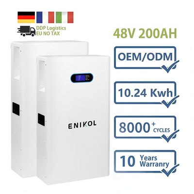 5kwh 10kwh 48V Batteria solare Lifepo4 100ah 200ah Batteria al litio montata a muro