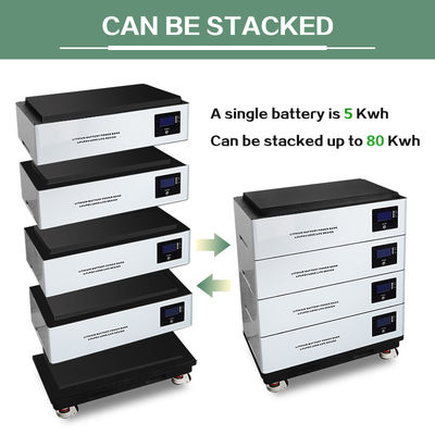 Rack modulare 48v Lifepo4 Batteria 10kwh 20kwh Energia solare batteria domestica impilabile 51.2v