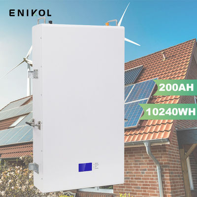 Parete solare montata 48v 200ah Lifepo4 batteria batteria agli ioni di litio 10kwh