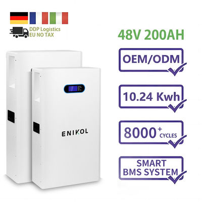 10KWH Capacità 48V Batteria solare Max 16 set Batteria al litio parallela RS485/CAN Comunicazione