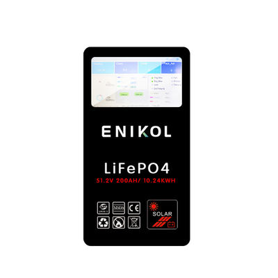 51.2V batteria al litio ferro fosfato 48V 200AH batteria solare con schermo LCD / touchable