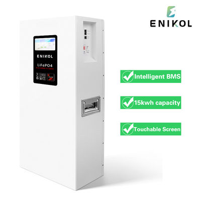 Parete a schermo tattile Batteria al litio da 15kwh 51.2v 300ah Lifepo4 Batteria per la conservazione dell'energia domestica