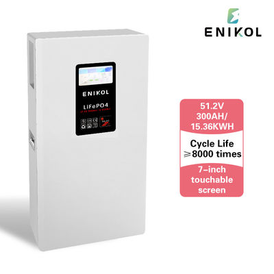 Smart Lithium LiFePO4 batteria solare 48V 300AH touch screen Power Wall montato BMS costruito