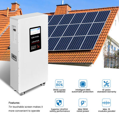 15KWH schermo toccabile 300AH 51.2V Batteria di accumulo di energia domestica con ruote per la casa