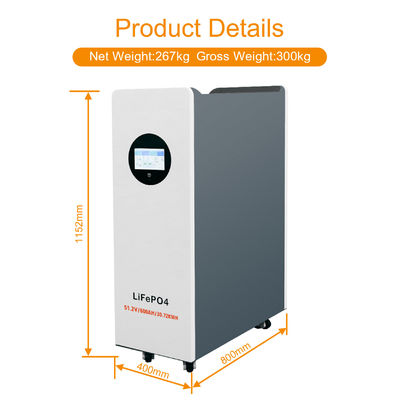 Sistema ad alta tensione 51.2v 30kwh Batteria al litio di stoccaggio 600ah Batteria solare 48V